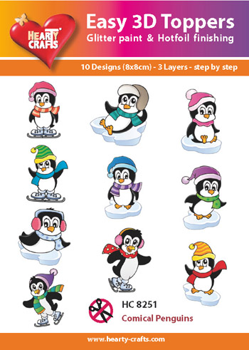 Hearty Crafts Easy 3D Toppers 3D-paketti pingviinit