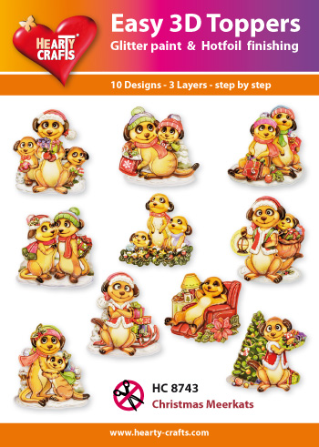 Hearty Crafts Easy 3D Toppers 3D-paketti mangusti joulu