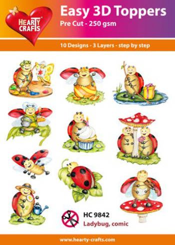 Hearty Crafts Easy 3D Toppers 3D-paketti leppäkertut