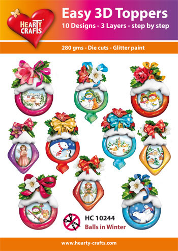 Hearty Crafts Easy 3D Toppers 3D-paketti joulupallot