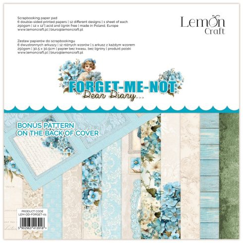 Lemon Craft – Dear Diary Forget-Me-Not paperilehtiö 30,4 x 30,4 cm