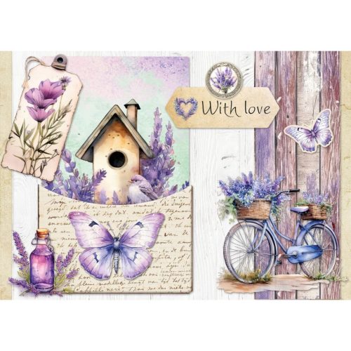 Studio Light Die Cut Designer Paper Pad – Lavender Season paperilehtio A4 2