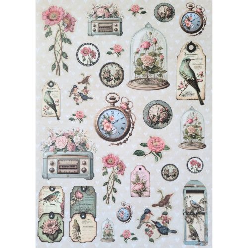 Studio Light Die Cut Designer Paper Pad – Shabby Chic paperilehtio A4 1 1