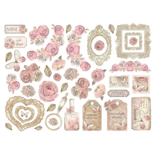 Stamperia – Die Cuts Shabby Rose isot kartonkikuvat 42 kpl 1