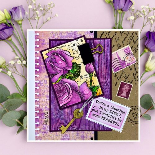 Woodware Clear Stamp – Postal Rose leimasinsetti 1