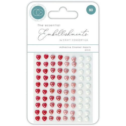 Adhesive Enamel Hearts – Puolihelmet liimataustalla 6mm