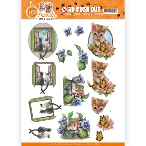 Amy Design 3D-arkki – Fur Friends Cats at the Window