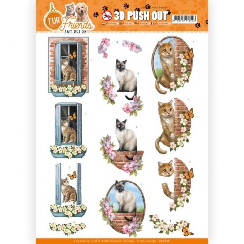 Amy Design 3D-arkki – Fur Friends Cats on the Wall