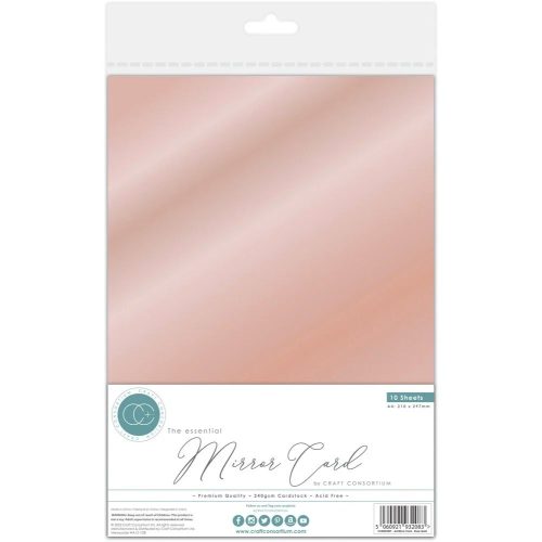 Craft Consortium Mirror Card Rose Gold – Peilikartonki A4 240g (10 kpl)