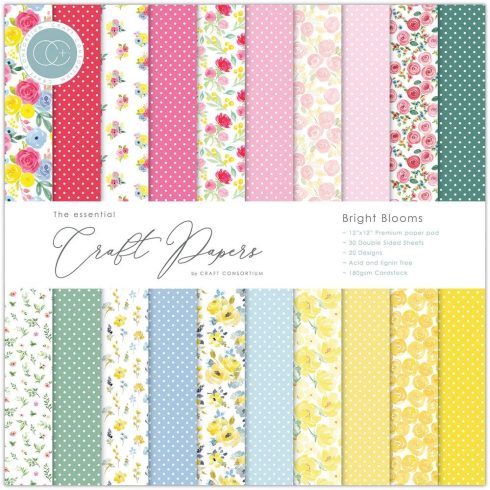Craft Consortium – Bright Blooms paperilehtiö 30 x 30 cm