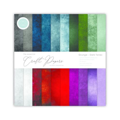 Craft Consortium – Grunge Dark Tones paperilehtiö 15 x 15 cm