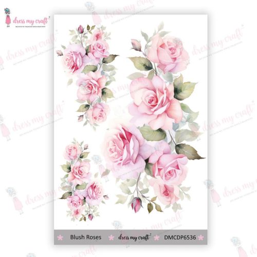 Dress My Craft Transfer Me – BLUSH ROSES vesisiirtokuva A6