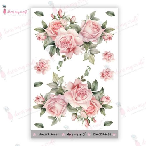 Dress My Craft Transfer Me – ELEGANT ROSES vesisiirtokuva A6