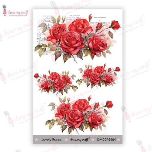 Dress My Craft Transfer Me – LOVELY ROSES vesisiirtokuva A6