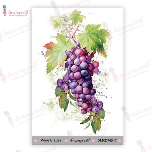 Dress My Craft Transfer Me – WINE GRAPES vesisiirtokuva A6