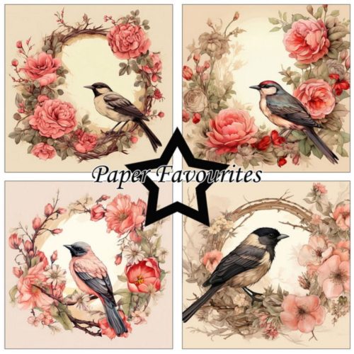 Paper Favourites – Birds and Flowers paperilajitelma 15 x 15 cm2