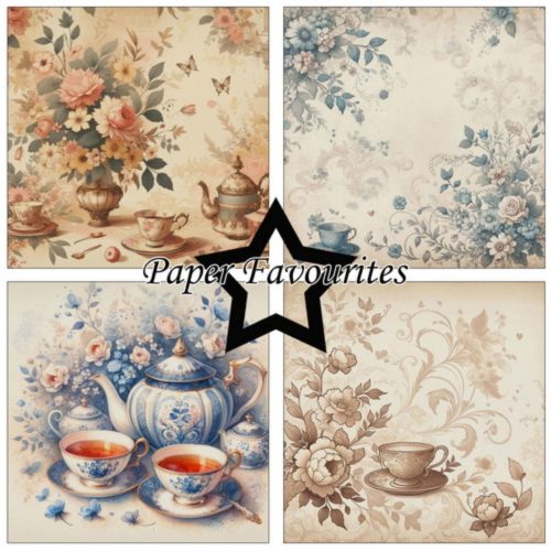 Paper Favourites – Tea Time paperilajitelma 15 x 15 cm1