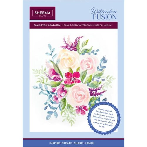 Sheena Crafts Watercolour Fusion Pad – Maalausarkit kukkakuvilla (15kpl)