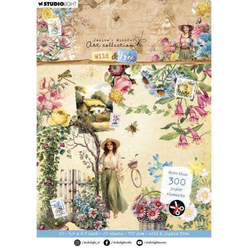 Studio Light Die-Cut Paper Pad – Wild & Free Elements paperilehtiö (300kpl) A5