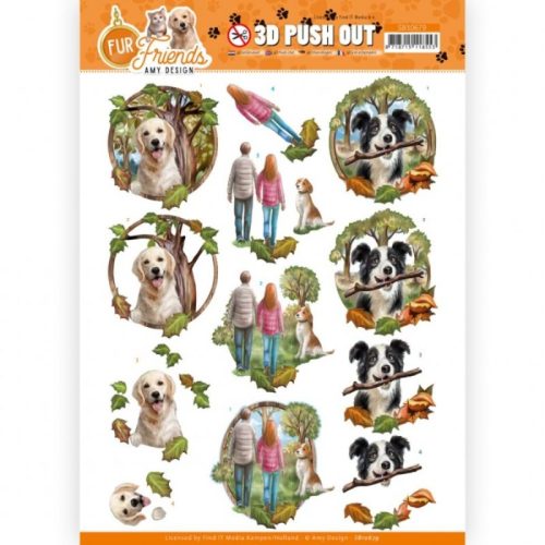 Amy Design 3D-arkki – Fur Friends Walking The Dog