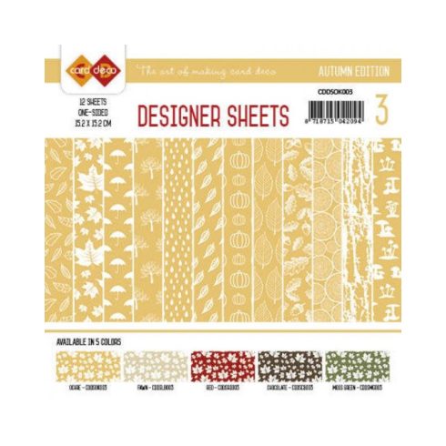 Card Deco – Designer Sheets Autumn paperilajitelma 15 x 15 cm (1)