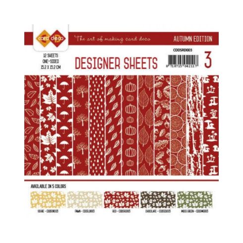 Card Deco – Designer Sheets Autumn paperilajitelma 15 x 15 cm