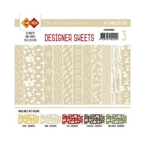 Card Deco – Designer Sheets Autumn paperilajitelma 15 x 15 cm