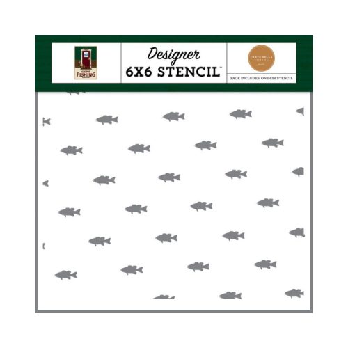 Carta Bella Designer Stencil – Eat Sleep Fish Repeat sapluuna