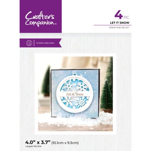 Crafter’s Companion Stamp and Die stanssi ja leimasin – LET IT SNOW
