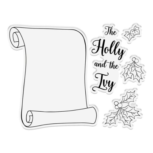 Crafters Companion Stamp and Die stanssi ja leimasin – SCROLL WITH HOLLY 1