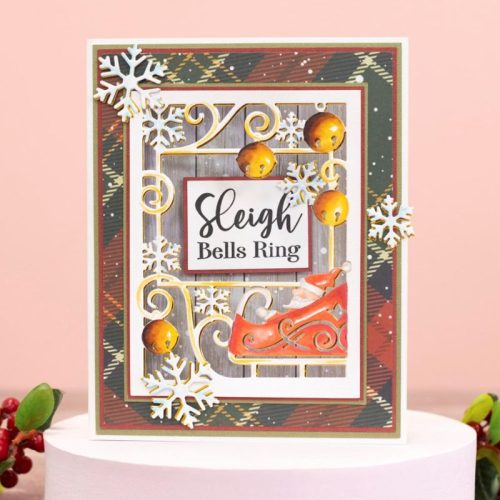 Crafters Companion Stamp and Die stanssi ja leimasin – SLEIGH BELLS RING 1