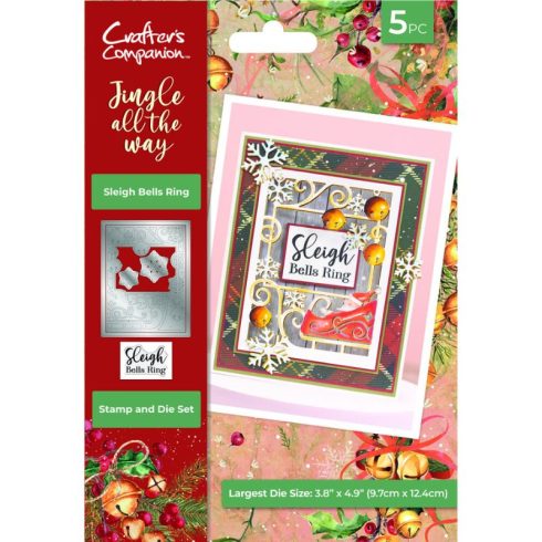 Crafter’s Companion Stamp and Die stanssi ja leimasin – SLEIGH BELLS RING
