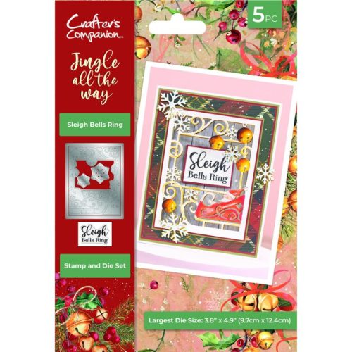 Crafter’s Companion Stamp and Die stanssi ja leimasin – SLEIGH BELLS RING