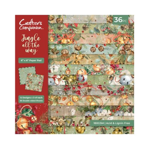 Crafter's Companion – Jingle all the Way paperilehtiö 15 x 15 cm