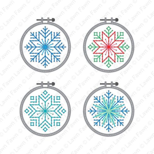 Lawn Fawn stanssi – EMBROIDERY HOOP SNOWFLAKE ADD ON 1