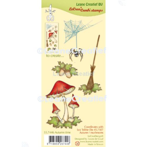 Leane Creatief Combi Clear Stamp leimasinsetti – AUTUMN MUSHROOMS