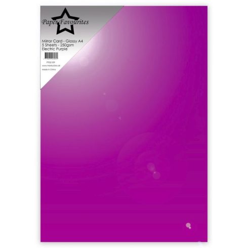 Paper Favourites Mirror Card Glossy Electric Purple – Peilikartonki vihreä A4 250g (5 kpl)