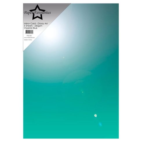 Paper Favourites Mirror Card Glossy Imperial Blue – Peilikartonki vihreä A4 250g (5 kpl)