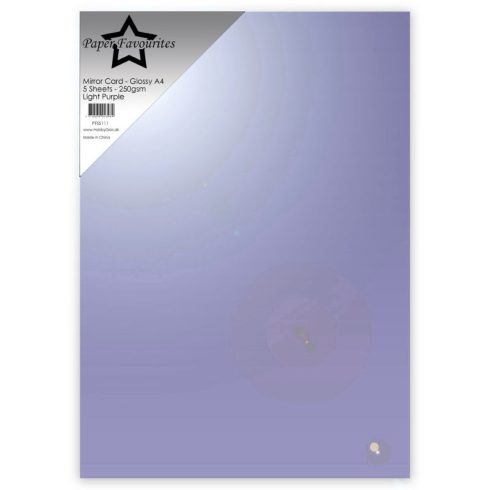 Paper Favourites Mirror Card Glossy Light Purple – Peilikartonki jäänsininen A4 250g (5 kpl)