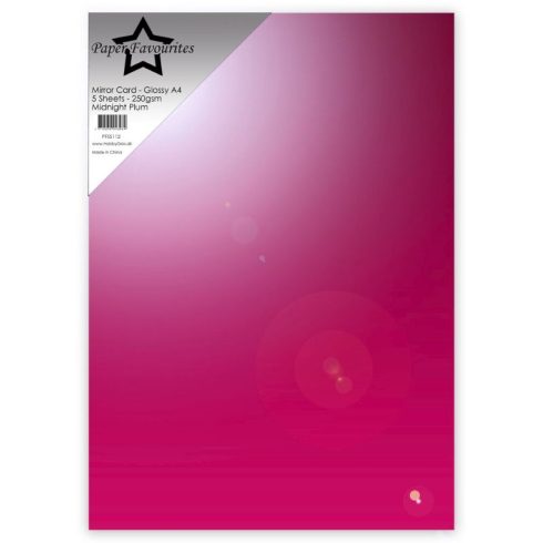 Paper Favourites Mirror Card Glossy Midnight Plum – Peilikartonki A4 250g (5 kpl)