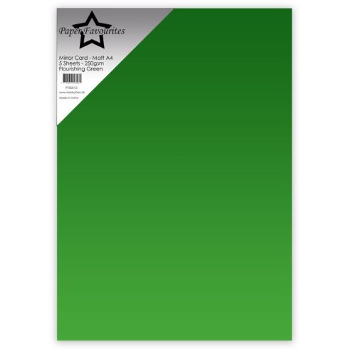 Paper Favourites Mirror Card Matt Flourishing Green – Peilikartonki kulta A4 250g (5 kpl)