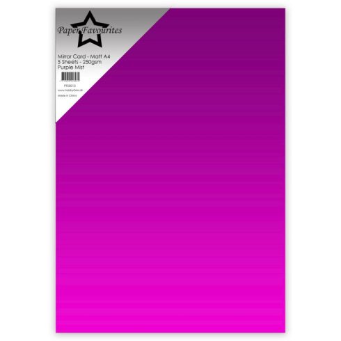 Paper Favourites Mirror Card Matt Purple Mist – Peilikartonki kulta A4 250g (5 kpl)