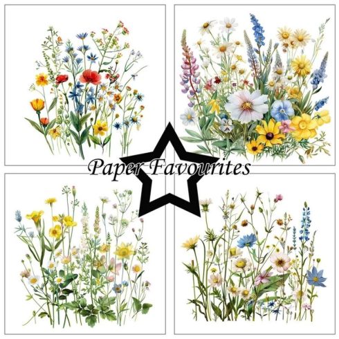 Paper Favourites – Wild Flowers paperilajitelma 15 x 15 cm 2