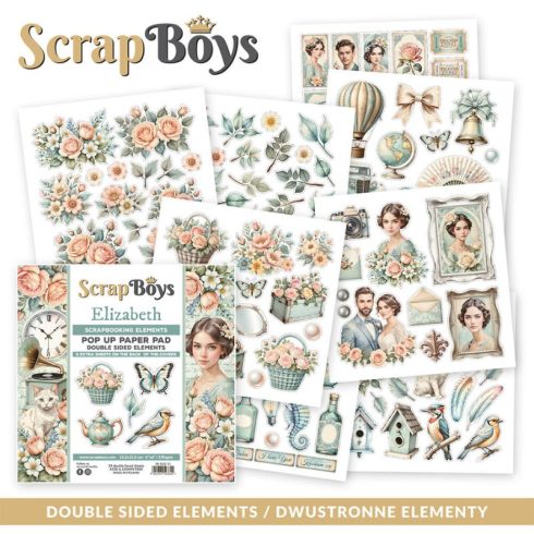ScrapBoys – Elizabeth Pop-up Elements paperilehtiö 15 x 15 cm (1)