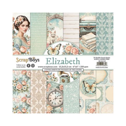 ScrapBoys – Elizabeth paperilehtiö 15 x 15 cm