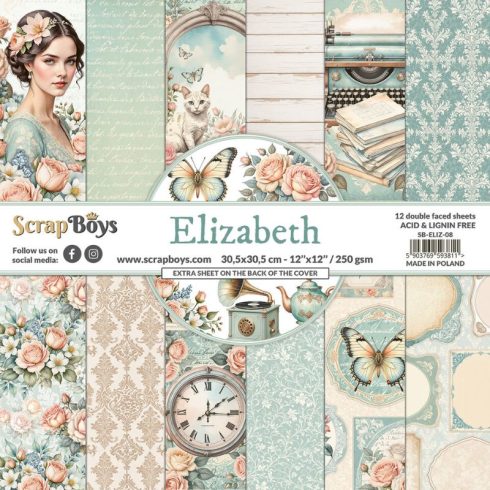 ScrapBoys – Elizabeth paperilehtiö 30 x 30 cm