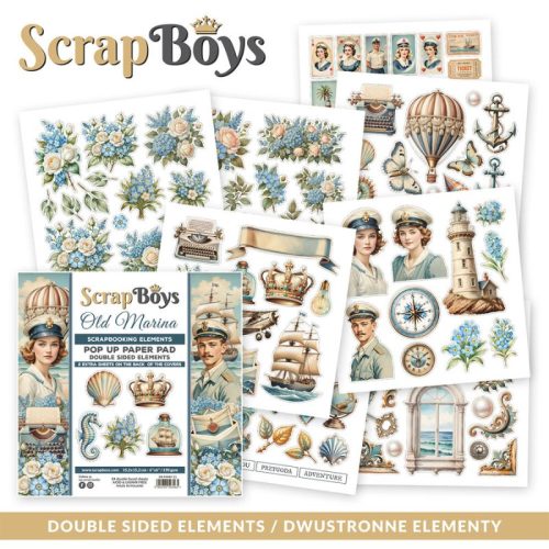 ScrapBoys – Old Marina Pop up Elements paperilehtio 15 x 15 cm 1