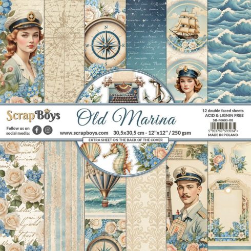 ScrapBoys – Old Marina paperilehtiö 30 x 30 cm