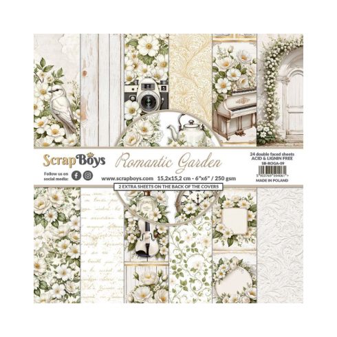 ScrapBoys – Romantic Garden paperilehtiö 15 x 15 cm