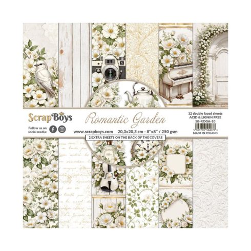 ScrapBoys – Romantic Garden paperilehtiö 20 x 20 cm